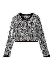 Brand New [Snidel] Mixed Tweed-Like Knit Cardigan SWNT254243 Women's BLK Free Size