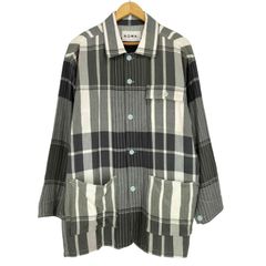 バラクータ BARACUTA BLUE LINE チェック柄 比翼ステンカラーコート