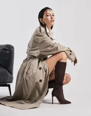 トニービアンコ レディース シューズ ブーツ・レインブーツ スエード ヒール Tony Bianco Apollo1 pointed toe heeled knee boots in expressoのサムネイル