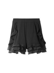 Brand New [Snidel] Sustainable Frill Hem Shorts SWFP235138 Women's BLK