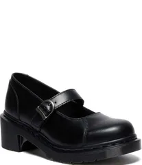 ドクターマーチン レディース シューズ ヒール レザー Dr Martens Alderstone Leather Mary Jane Pumps Black ブラックのサムネイル