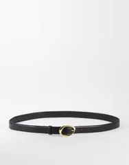 エイソス レディース アクセサリー ベルト ASOS Curve ASOS DESIGN Curve waist and hip goldtone bubble angled buckle Blackのサムネイル