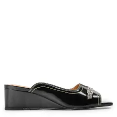 ガニー レディース シューズ サンダル ヒール Ganni Womens Wedge Ml Sand Heeled Mules Black ブラックのサムネイル