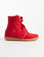 エイソス レディース シューズ スニーカー スエード ASOS DESIGN Damson concealed wedge sneakers microsuede RED レッドのサムネイル