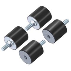 新品 uxcell 4個 丸形防振ゴム M10×28mm 片面ボルトタイプ 40×40mm オスメス兼用 M10ナット付き 防振動絶縁マウント 車用ボビン 発電機 空気圧縮機用
