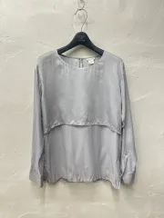 Club Monaco レディース Tシャツ アッシュブルー / ブラウス / シルク100% / 長袖 XSのサムネイル