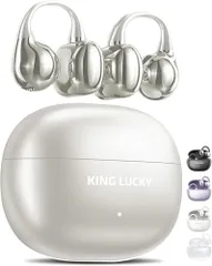 king luckyイヤーカフ イヤホンワイヤレス オープン イヤー Bluetooth イヤホン/イヤーカフ/落ちにくい/防水 IPX5 /マイク内蔵/急速充電/音漏れ抑制/ENC通話/ながら聴き携帯空気伝導 のブルートゥースイヤホン.耳挟 e9709cb9