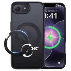 【2026最高傑作&定点360度回転】CASEKOO iPhone 17e/16e 用 ケース 米軍MIL規格 耐衝撃 MagSafe対応 高耐久性【横縦両立・角度自由調整】急速充電対応 指紋防止/マット仕上げ/黄変防止/半透明 超強磁力 ラ 8751c245