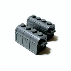 レゴ 正規品 中古 宝箱 ダークグレー 2個 オールドレゴ レゴブロック【管理番号：4108】のサムネイル