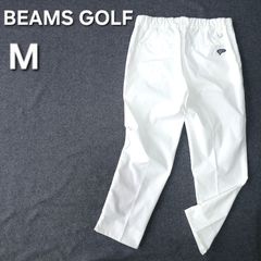 美品 ビームスゴルフ 近年 ゴルフハーフパンツ ホワイト L 速乾 ロゴ