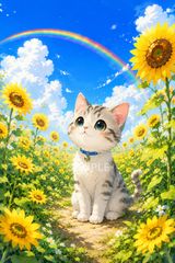 一作限り】花畑を探検する茶トラ子猫 猫アート K492 - メルカリ