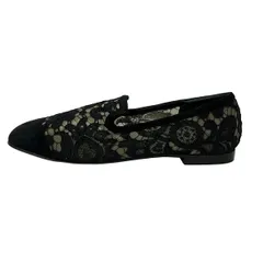 DOLCE&GABBANA(ドルチェアンドガッバーナ) フラットシューズ 36 レディース - 黒 レース/花柄/シースルーのサムネイル