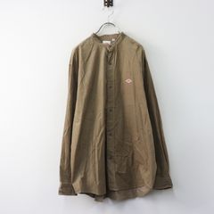 美品】 ダントン バンドカラーシャツ コットン モカブラウン 36 日本製 