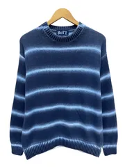 BoTT (ボット) 24SS Gradation Cotton Sweater グラデーションボーダー 長袖ニット M ブルー メンズ/028のサムネイル