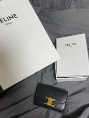 極上美品】CELINE⭐セリーヌ【トリオンフ】折り財布 ブラック ゴールド