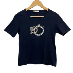 FERRAGAMO/SalvatoreFerragamo(サルバトーレフェラガモ) 半袖Tシャツ サイズM レディース美品  - ダークネイビー×ベージュ×マルチのサムネイル