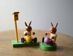 ドイツ イースターバニー ザイフェン エルツ＊ウサギ オブジェ 民芸品