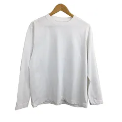 インヘリット INHERIT Tシャツ ロンT カットソー プルオーバー クルーネック 無地 長袖 M 白 ホワイトのサムネイル