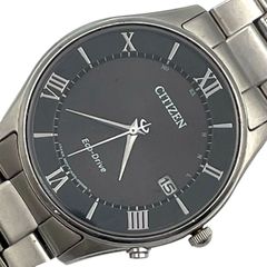 稼働/電波◎ シチズン CITIZEN 腕時計 電波ソーラー エコドライブ Eco Drive 3針 メンズ ラウンド 黒文字盤 H415-S112907 AS1060-54E デイト 黒文字盤【a22】