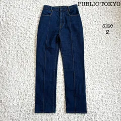 PUBLIC TOKYO ハイウエスト ピンタック ストレートデニム OKAYAMA ブルー サイズ2のサムネイル