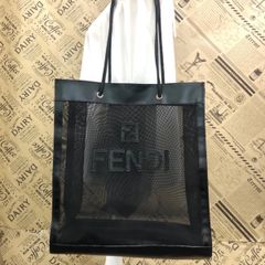 No.89】FENDI フェンディ メッシュ トートバッグ ブラック - メルカリ