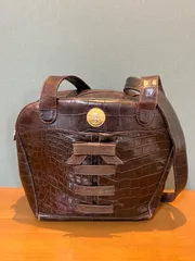 GIANNI VERSACE ジャンニヴェルサーチ　ヴィンテージ　メデューサ　クロコ型押しレザー　ショルダー　トートバッグのサムネイル