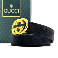 希少 GUCCI オールドグッチ ヴィンテージ レザーベルト ゴールド