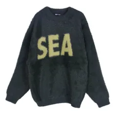 WIND AND SEA ウィンダンシー 25AW WDS-O-CLCS-25-Q3-KN-10 Shaggy BIGSEA Knit Sweater シャギー ロゴ ニット セーター モスグリーン系 M【極上美品】【中古】のサムネイル