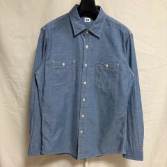 USA製 アイクベーハー シャンブレー長袖BDシャツ M ネイビー 濃紺 IKE