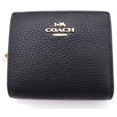 ショッパー付 COACH 二つ折り 財布 ブラック - メルカリ