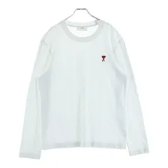 AMI Alexandre Mattiussi (アミアレクサンドルマテュッシ) AMI de Coeur ハートロゴ刺繍 クルーネック 長袖Tシャツ カットソー ホワイトのサムネイル