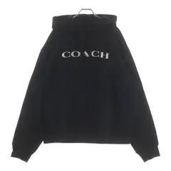 COACH (コーチ) フロントロゴ刺しゅう プルオーバーパーカー フーディー コットン ブラックCAH63のサムネイル
