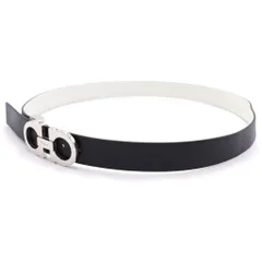Salvatore Ferragamo (サルヴァトーレ フェラガモ) Reversible Leather Belt ダブルガンチーニ リバーシブル レザー ベルト ブラック/ホワイトのサムネイル