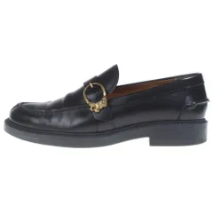 TOD'S (トッズ) レザー ローファー ライオンバックル ブラック #39のサムネイル