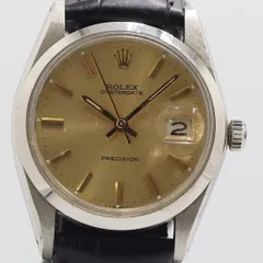 稼働 ロレックス オイスターデイト 6649 手巻き デイト ゴールド文字盤 メンズ腕時計 0077220 6ERT NAM ABC25336のサムネイル