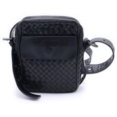 BOTTEGA VENETA イントレチャート レザー ショルダーバッグ 黒 - メルカリ
