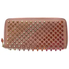 CHRISTIAN LOUBOUTIN (クリスチャンルブタン) パネトーネ スタッズ ラウンドジップ 長財布 ピンクのサムネイル