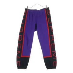 SUPREME (シュプリーム) 21SS パネルスクリプト スウェットパンツ パープル/ブラックのサムネイル