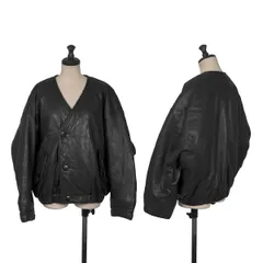 イッセイミヤケISSEY MIYAKE ラムレザーノーカラーブルゾン 黒9のサムネイル
