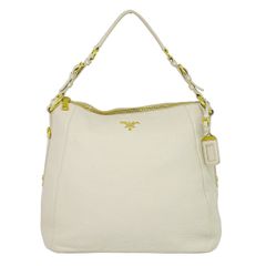 Authentic Prada Vitello Daino Leather Shoulder Bag Tote Bag Ivory BR4891 (Pre-owned)
