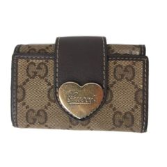 GUCCI グッチ キーケース 6連 GGキャンバス ラブリーライン ハート 金