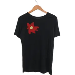ヨウジヤマモトノアール YOHJI YAMAMOTO NOIR Tシャツ ダリアプリント レーヨン クルーネック 2 黒 ブラックのサムネイル