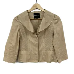 LANVIN COLLECTION(ランバンコレクション) ジャケット サイズ36 S レディース美品  - ベージュ 七分袖/ストライプ/ショート丈/春/夏のサムネイル