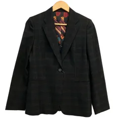 PaulSmith(ポールスミス) ジャケット サイズ40 L レディース美品  - 黒×ダークブラウン×ピンクベージュ 長袖/肩パッド/チェック柄/春/秋のサムネイル