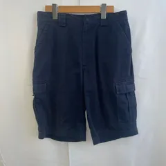 PARADISO パラディーゾ ゴルフ ハーフパンツ 膝丈 カーゴパンツ サイドポケット フロントボタン コットン100% ウエストループ レギュラーフィット ネイビー サイズM　NA209