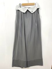 LVEU. Waist Flap Wide Slacks, Wide Pants, Gray ■■ Women's