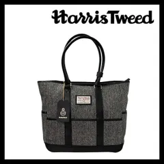 M【HARRIS TWEED】ブリティッシュグリーン トートバッグ ウール ヘリンボーン柄 グレー ブラック/黒 ハリスツイード BRITISH GREEN (67044NM2)のサムネイル