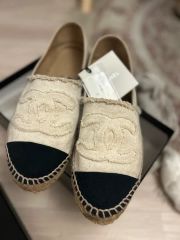 新品】CHANEL ココマーク キャンバス エスパドリーユ フラットシューズ