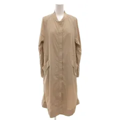 グリーンレーベルリラクシング ユナイテッドアローズ green label relaxing 美品 ノーカラースプリングコート 薄手 38 ベージュ 無地 長袖 /TL ■ECG006