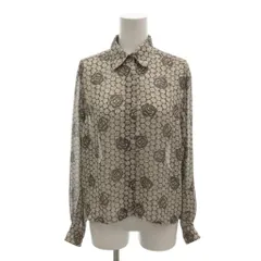 アクアスキュータム AQUASCUTUM シャツ ブラウス 花柄 長袖 レギュラーカラー 茶 ブラウン 3 /MXのサムネイル